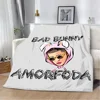 Yo Perreo Sola Bad Bunny Printed Blanket Picnic Blankets Warm Blanket Soft and Comfortable Blanket Home Travel Birthday Gift 3