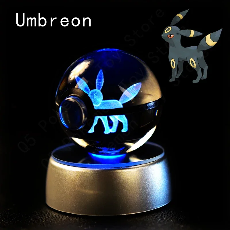 thumbnail image 1 of Bola de cristal de Pokémon 3D de 7 cm y 5 cm, Mewtwo, Pikachu, Gengar, bola de cristal de Pokémon, figura de Pokeball, luz nocturna, lámpara LED, base de regalo, 1 of 5