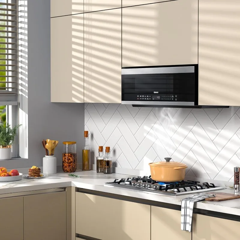 Galanz GLOMJK12S2SWN10 Low Profile Over The Range Microwave Hood Combination Steam & Sensor Cooking, 11 Power Levels, 1.2 Cu Ft 6