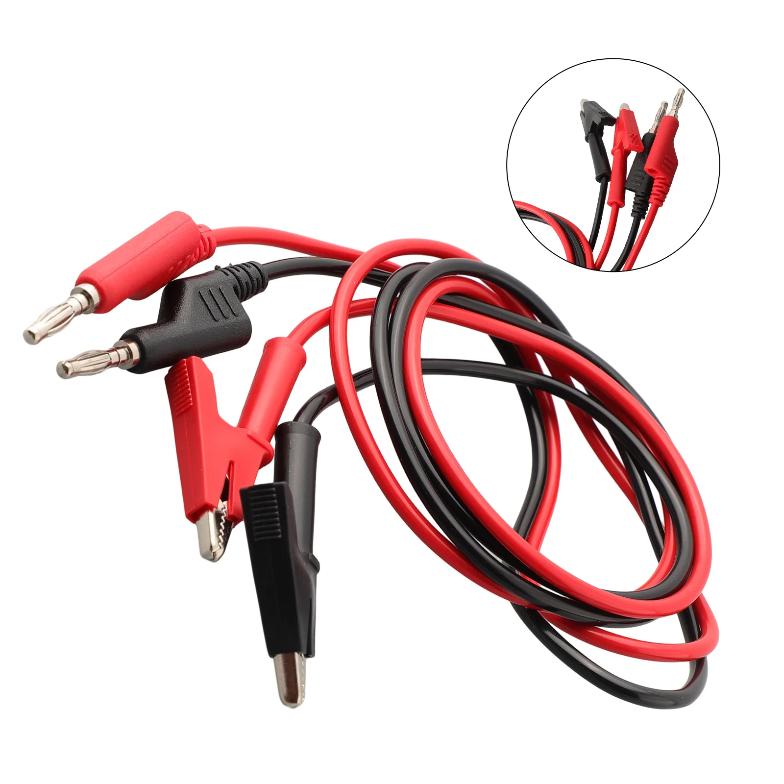 

Efficient Siliconen Banana Plug Test Leads 2PCS Crocodile Alligator Clip 1M Cable Accurate Readings Every Time!