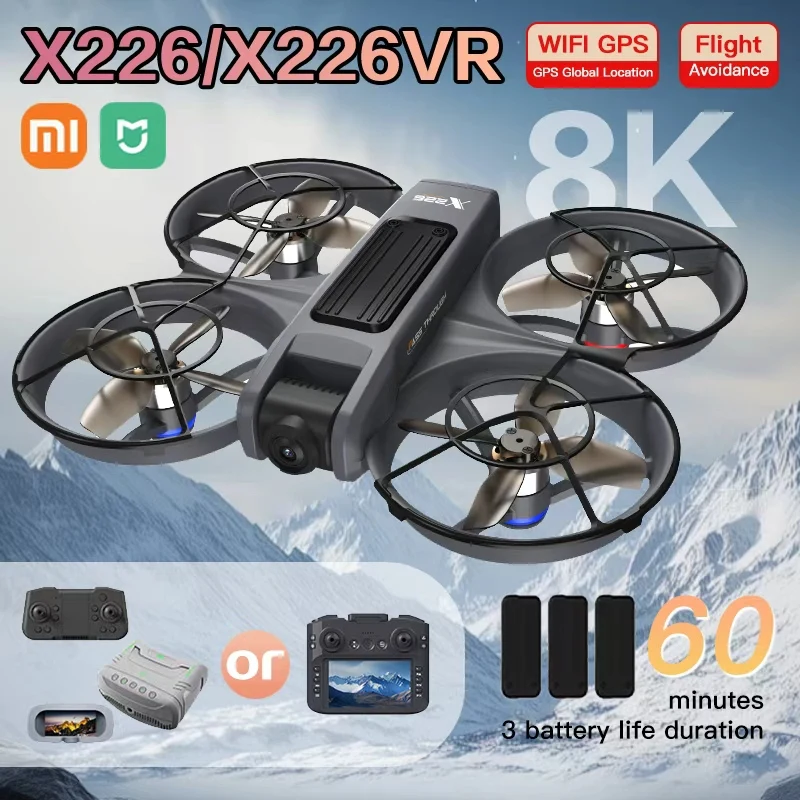 Drone Xiaomi Mjia Mini X226/X226VR, Quadricottero RC Professionale 4K con Telecomando, Giocattolo Regalo per Bambini