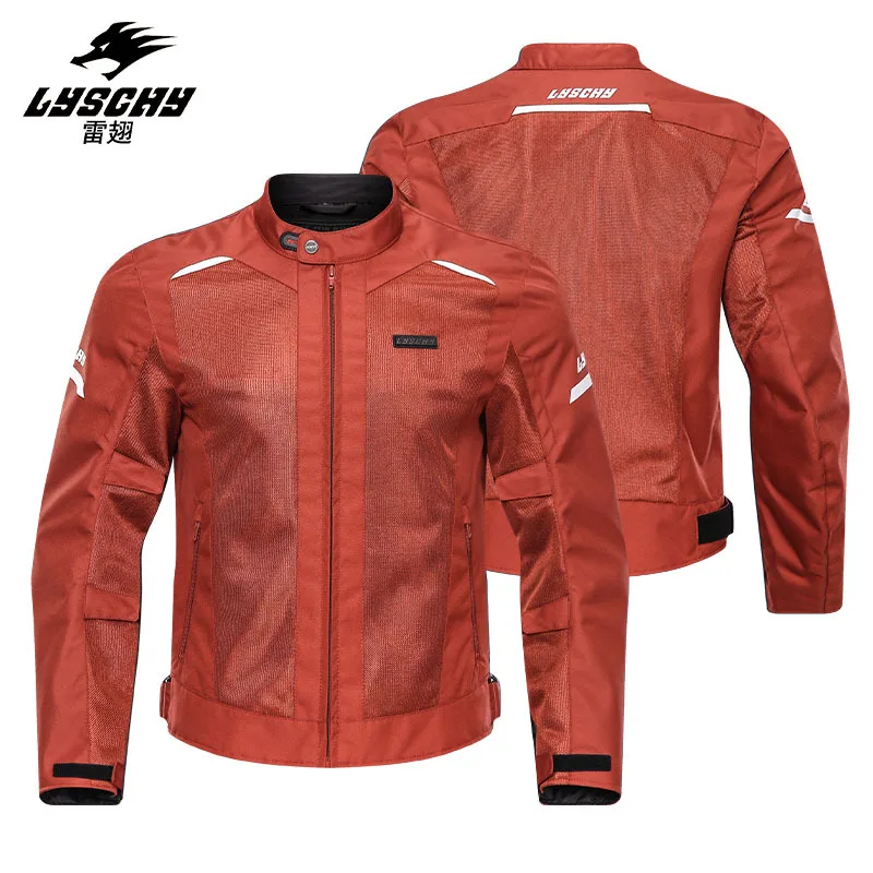 

Summer Jacket Moto Mesh Jackets Motorcycle Motorbike Enduro Outdoor Sport Men Woman Lady Windproof Red Coat With Protector