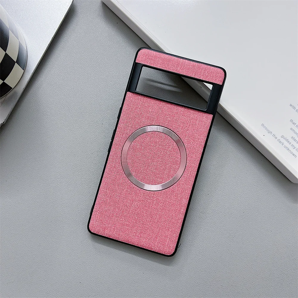 Luxury Linen Fabric Magnetic Wireless Charging Phone Case
