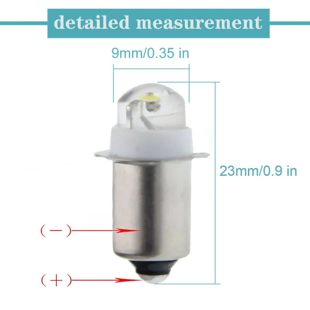2pc 3/4.5/6V 0.5W 6000K White LED P13.5S Replacement Bulb Torch For Flashlight Torch Torches Work Light Camping Emerg Ency Light