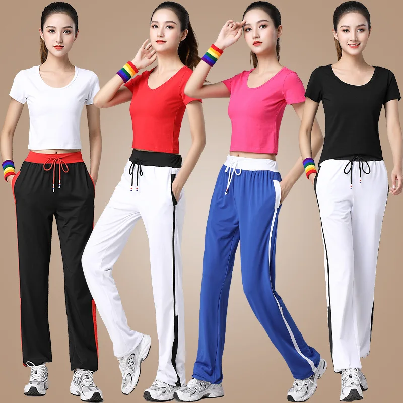 

6XL Summer Women Yoga Set Sportswear Sweatsuit Quickly Dry Loose Sweatshirt+pant Jogger Fitness Gym Workout Casual Sport Set