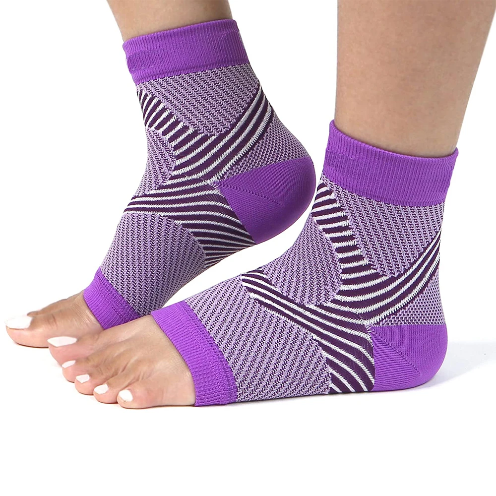 Ankle Support Sleeve Women Men Open Toe Compression Socks Night Splints Plantar Fasciitis Tendonitis Foot Support 1Pair ankle support compression socks ankle straps ankle support brace