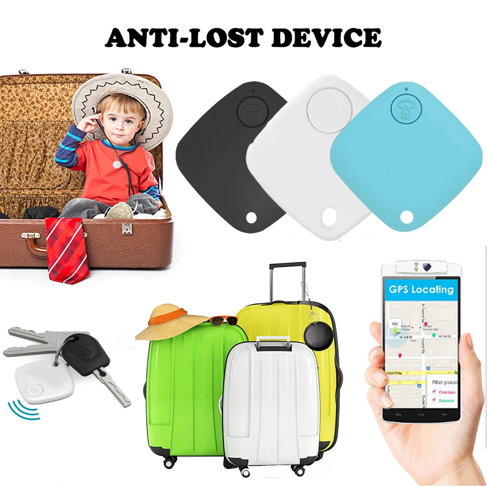 PetsChildrenAntiLostSmartAlarmWirelessBluetoothGPSTracker