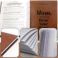 Mom I Want To Hear Your Story Notebook,1Count PU Leather Hardcover NotebookInstructional Diary, Meaningful Memory Gift forMom 2