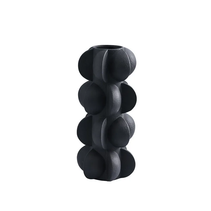 Nordic Resin Vase Geometric Spiral Black and White Flower Vase Living Room Decoration Flower Arrangement Crafts Wedding Vases 6