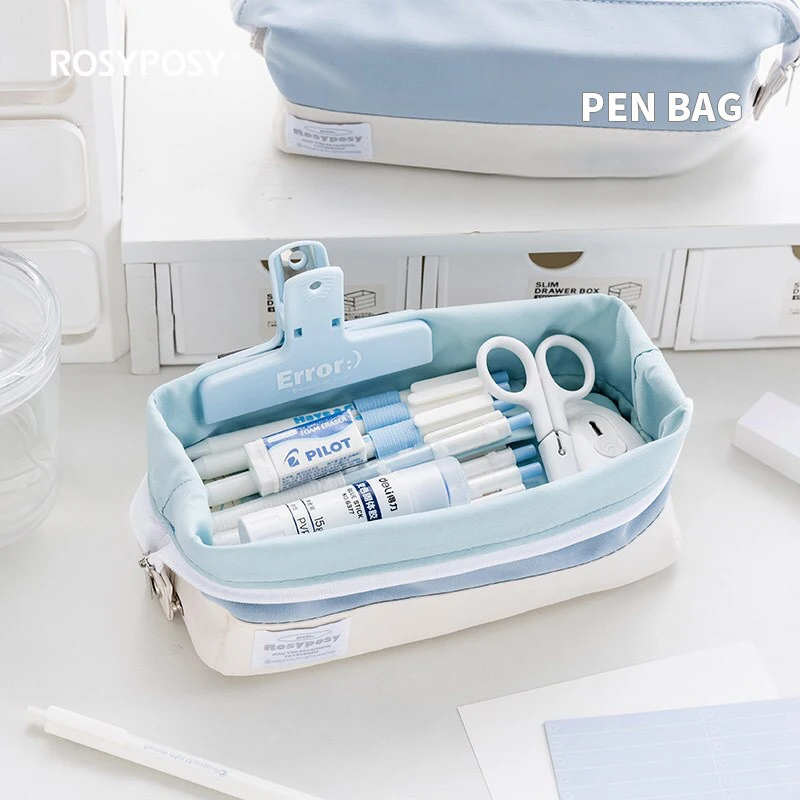 

Простые милые мягкие Пеналы, большая емкость, милая сумка, сумка для девочек, в Корейском стиле, студенческие канцелярские принадлежности, школьные принадлежности