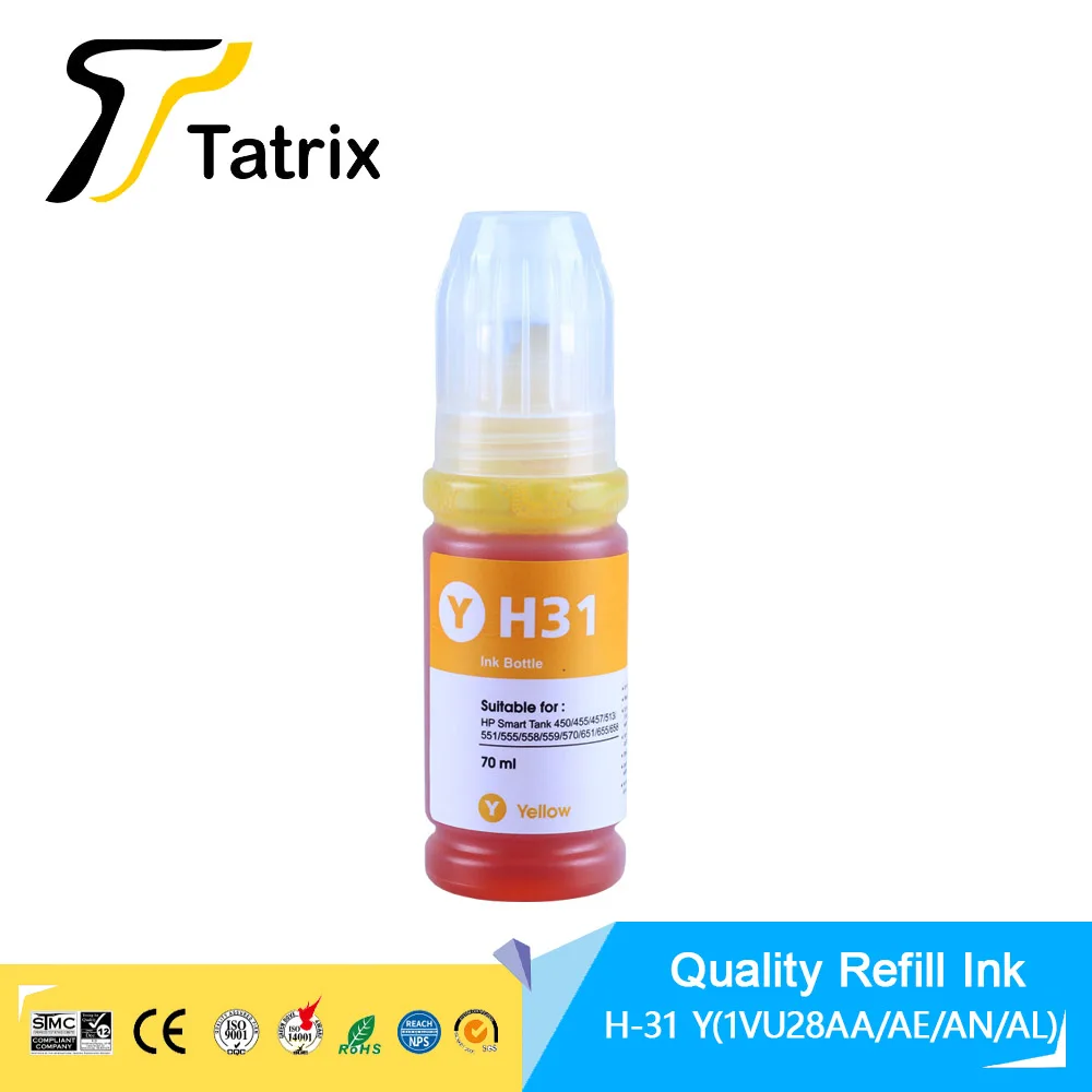 Tatrix Refill Dye Ink Kit For HP 32XL HP 31 For mart Tank 5105/6001/6005/6006/7001Smart Tank 670/675/720/725/750/755/790/795