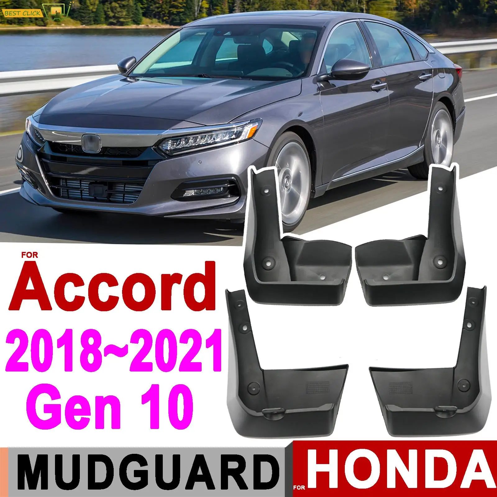 Juego De 4 Piezas De Guardabarros Para Honda Accord 10th Coche