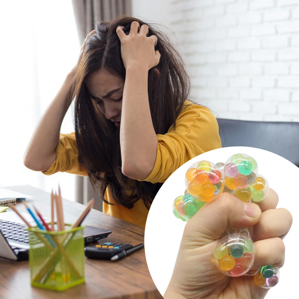 

2/5pcs Colorful Crystals Grape Stress Relief Toy Portable Colorful Antistress Toys Kids Party Favor Toys