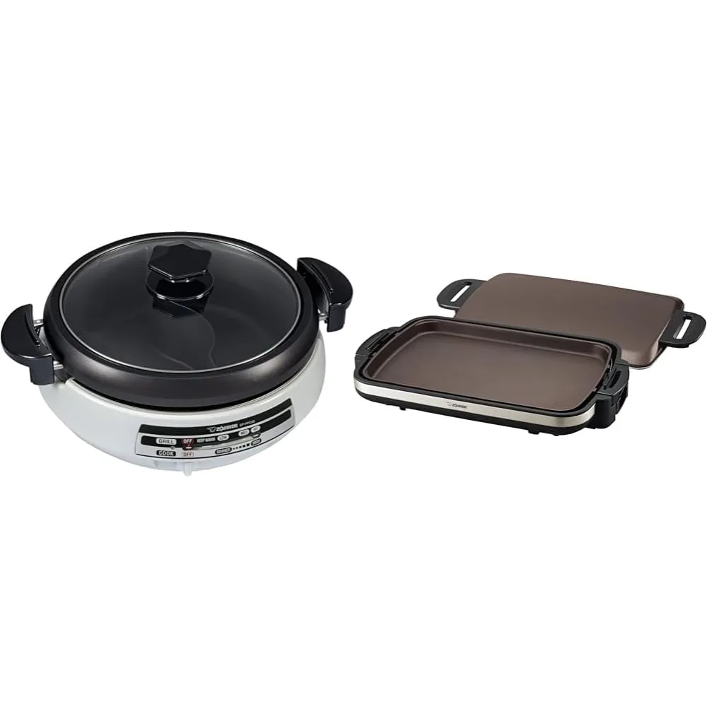 

Electric Skillet for Yin Yang Hot Pot & EA-DCC10 Gourmet Sizzler Electric Griddle,Stainless Brown Extra Large