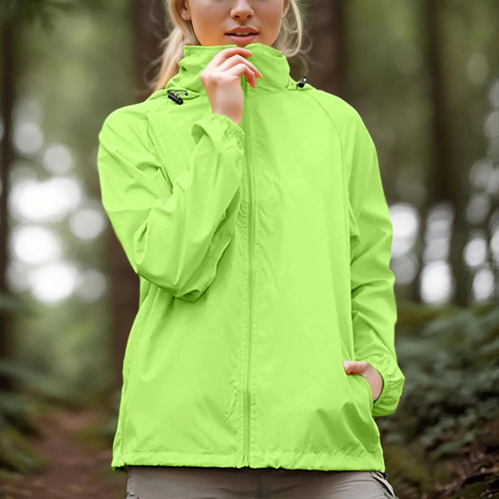 Veste Imperméable Légère Pliable Avec Capuche Durio Veste De Pluie Femme - Imperméable, Respirante, Pliable Avec Capuche - Bleu Marine Veste Extérieure Respirante Durio