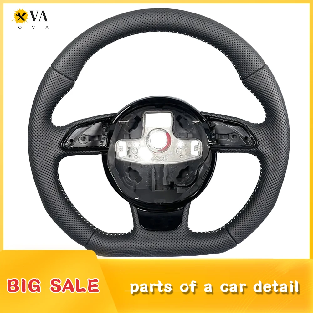

Fully perforated steering wheel with flat bottom, suitable for Audi A3 A4 A5 A6 A7 Q3 Q5 Q7