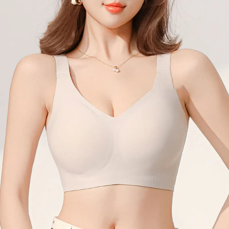 MeooLiisy Large Size Minimizer Push Up Full Coverage Women Bras No Show Wireless Comfortable Underwear M-5XL 2