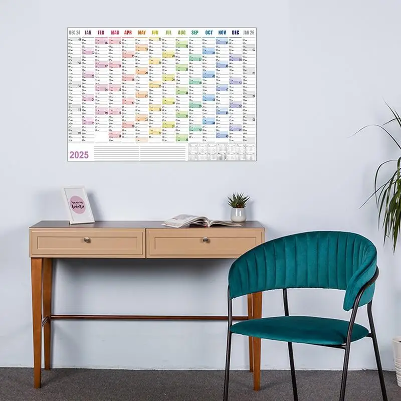 2025 Yearly Wall Calendar with Stickers