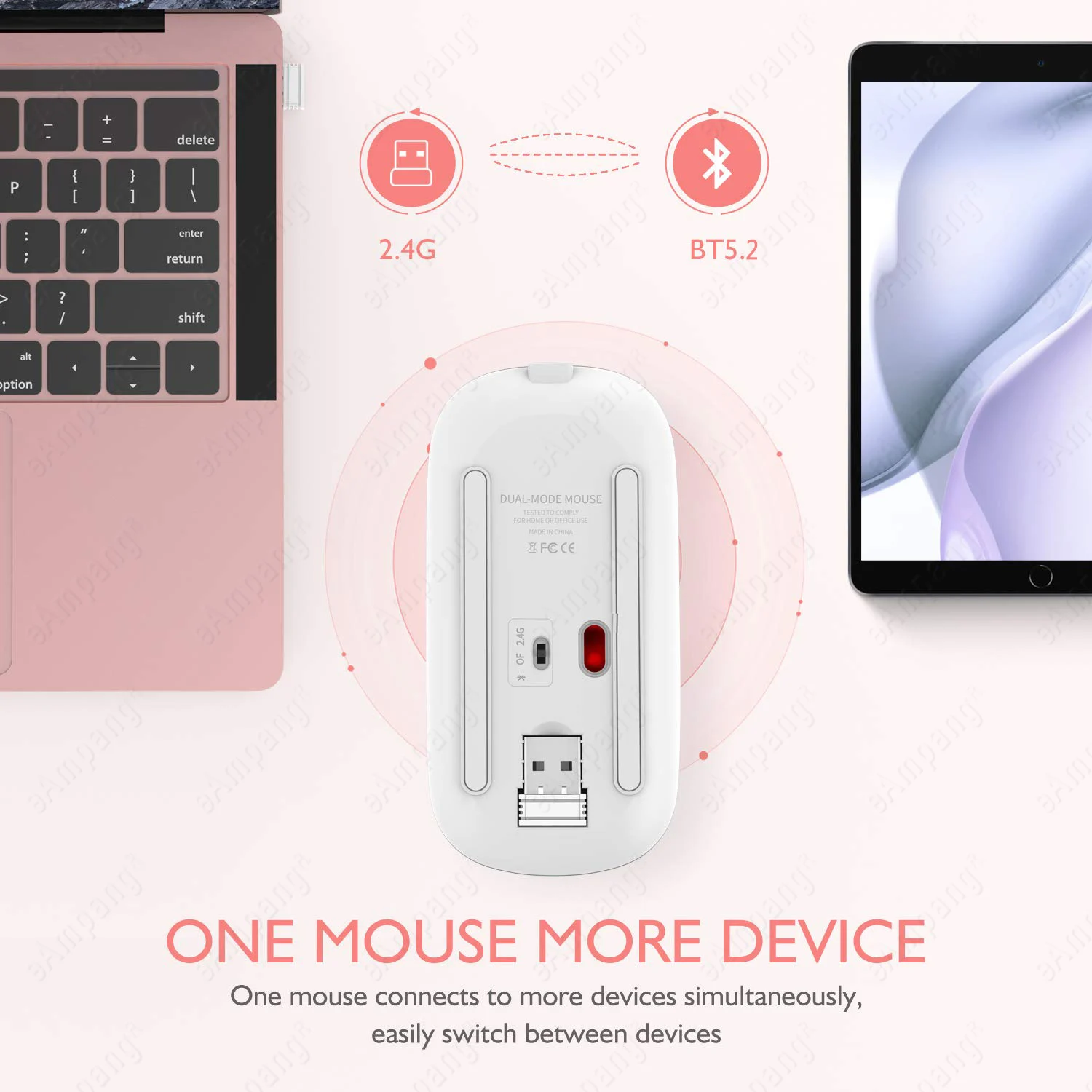 5.2 BT Wireless Mouse for Apple iPad 10.2 9.7 5th 6th 7th 8th 9th Generation Air 2 3 4 5 10.5 Pro 11 12.9 mini 6 5