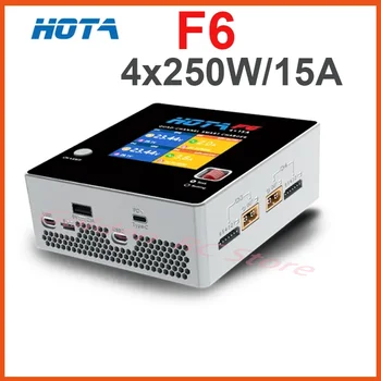 HOTA F6 Smart Balance Charger 4x250W/15A with Type-C 2 in 1 XT60 PLUG Lipo LiIon NiMH Battery for iPhone iMac Samsung Charging 1