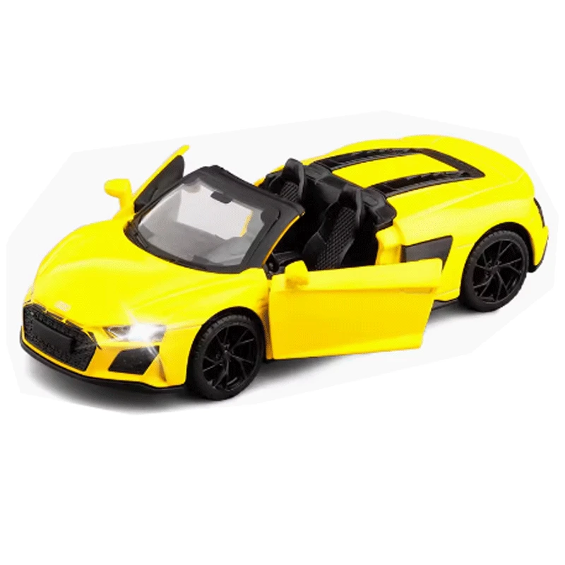 

Scale model 1:39 Audi R8 Spyder die-cast alloy model toy Pull-back children's car model, children's Christmas gift toy for boys