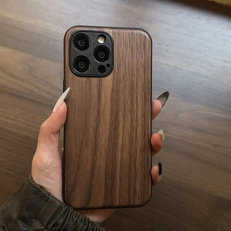 Handcrafted Walnut Wood Protective Phone Case