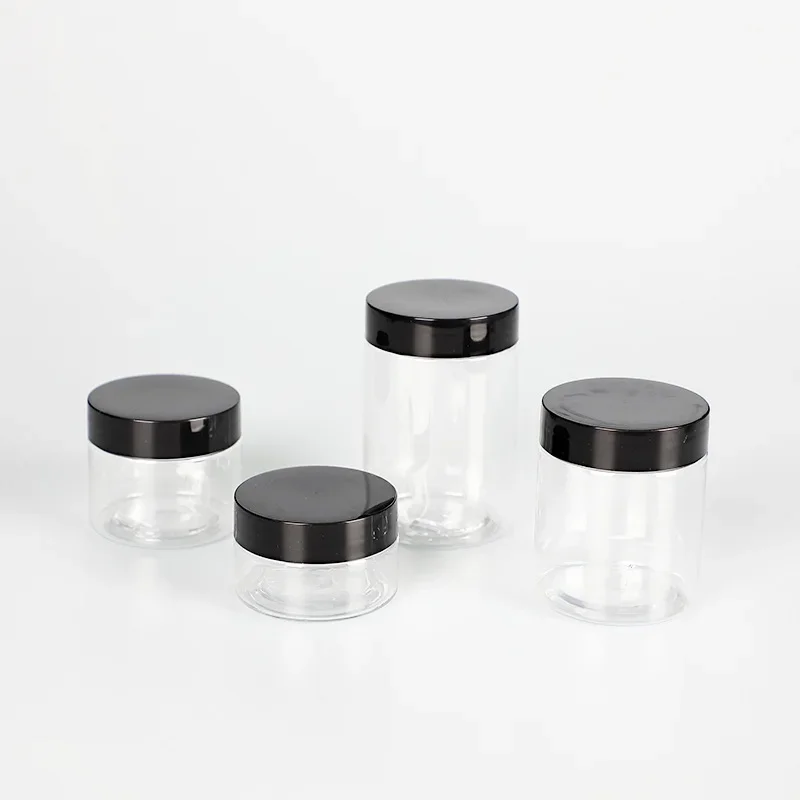24/50pcs 47 Teeth PET Plastic Wide Mouth Cream Jars Eye Cream Bottle Transparent Facial Mask Trial Small Bottles