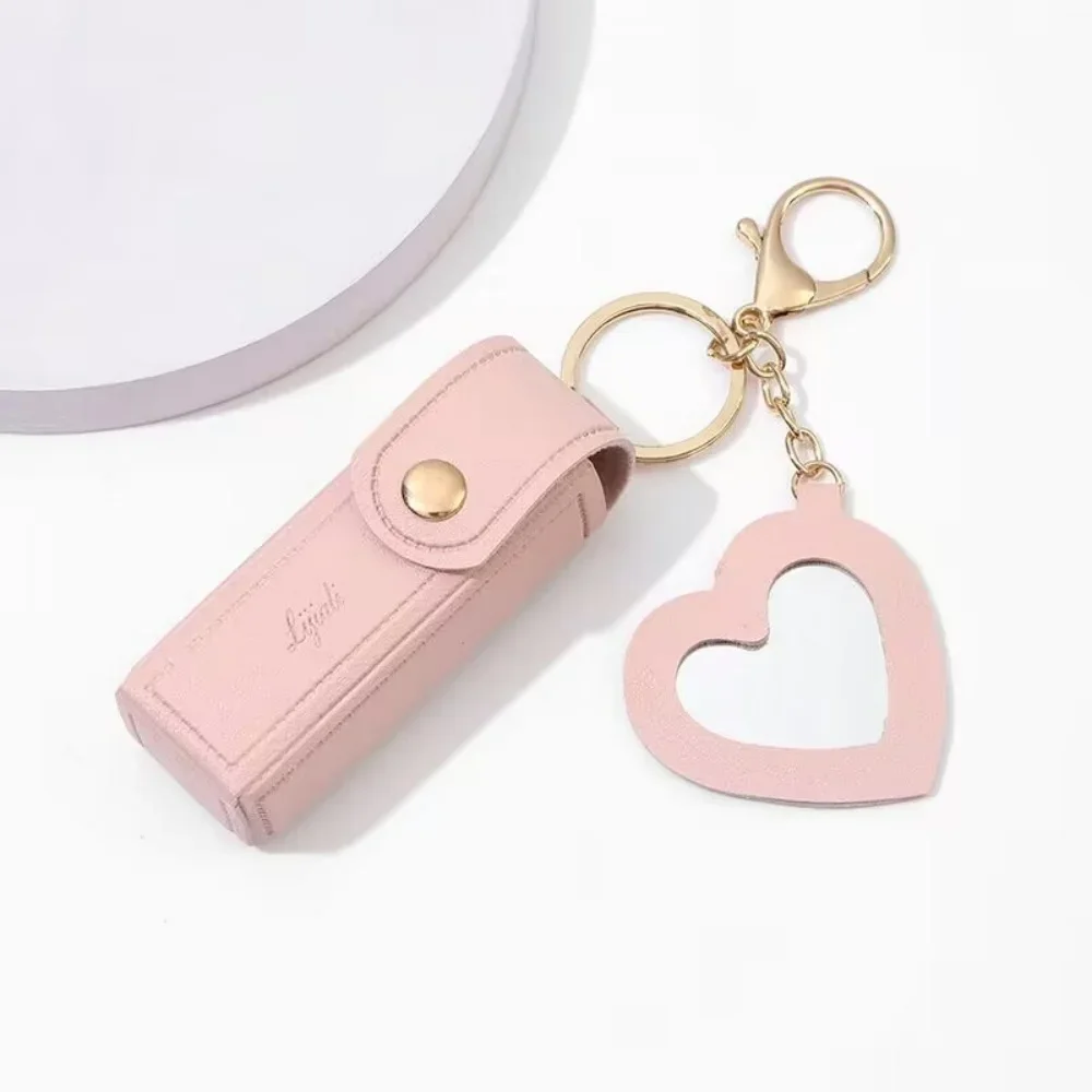 Lipstick Holder Keychain with Mirror