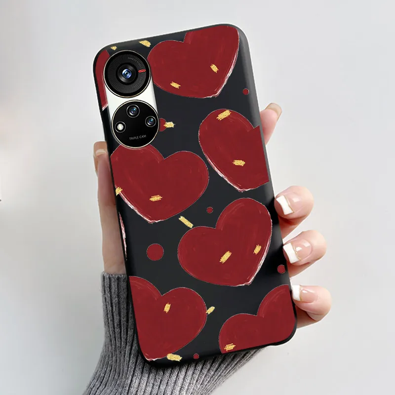 Cute Cartoon Soft Silicone Protective Phone Case - Black