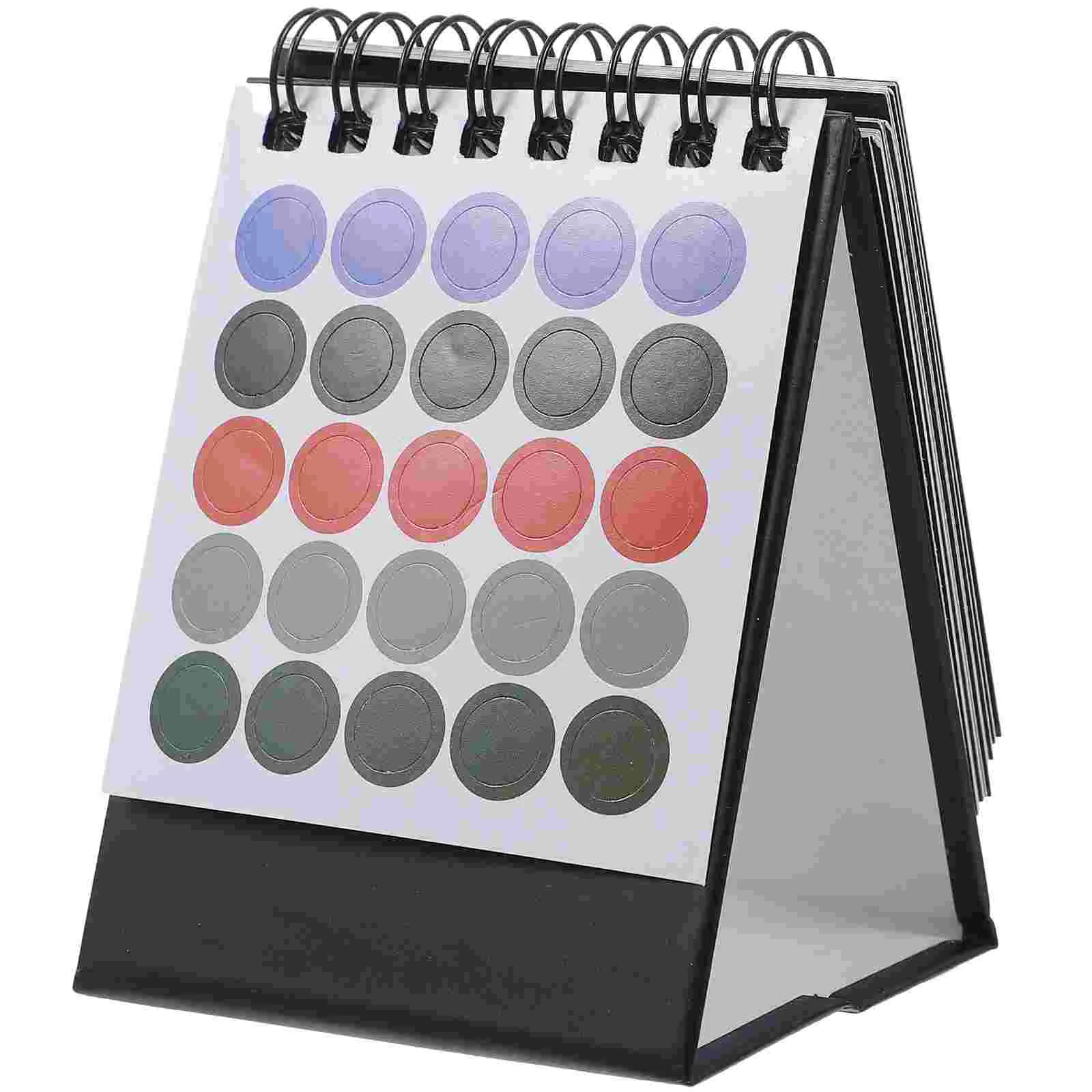 

2024 Mini Desk Calendar Simple Desktop Planner (Morandi Black) (20239-202412) Flip for Small Home Accessory Paper Office