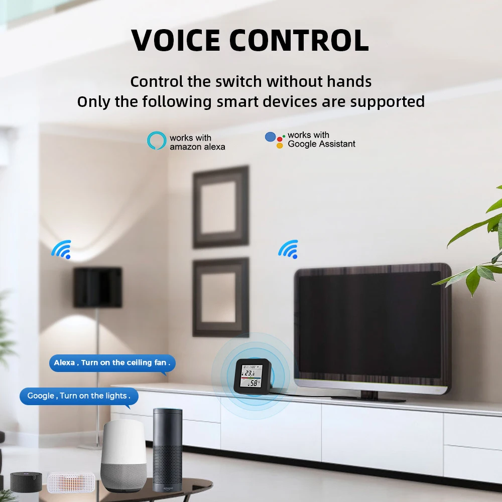 Tuya Smart Universial IR Remote Control with Temperature Humidity Sensor for TV /Air Conditioner Work with Alexa Google smart ir remote control