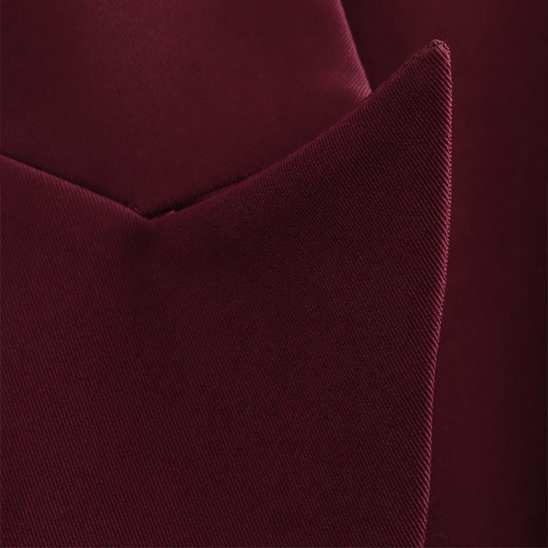 Fashion Burgundy Lapel Blazer Coat Women Elegant Double Breasted Full Sleeve Pocket Jacket Fall New Female Commute Outwear