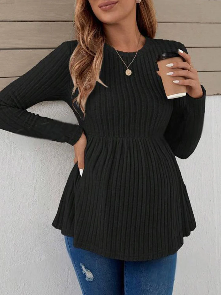 Women Maternity Striped Knit Pullover Sweater