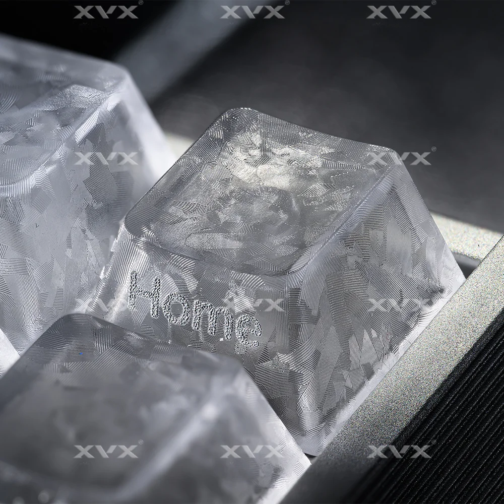 XVX 아이스 카본 파이버 텍스처 키캡 사이드 프린트 백라이트 체리 프로파일 PBT 투명 키캡 기계식 키보드용 119키