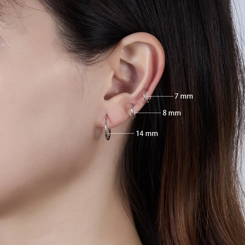 

S925 sterling silver earrings simple high class ear ring European and American fashion geometric circle earrings jewelry gifts