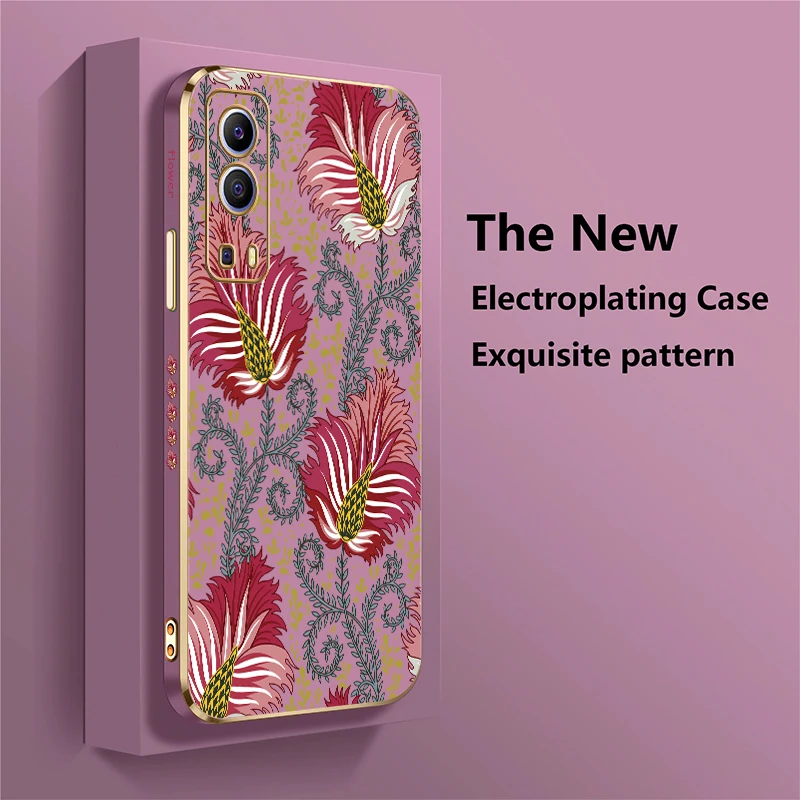 Elegant Flower Painting Shockproof Silicone Protective Phone Case