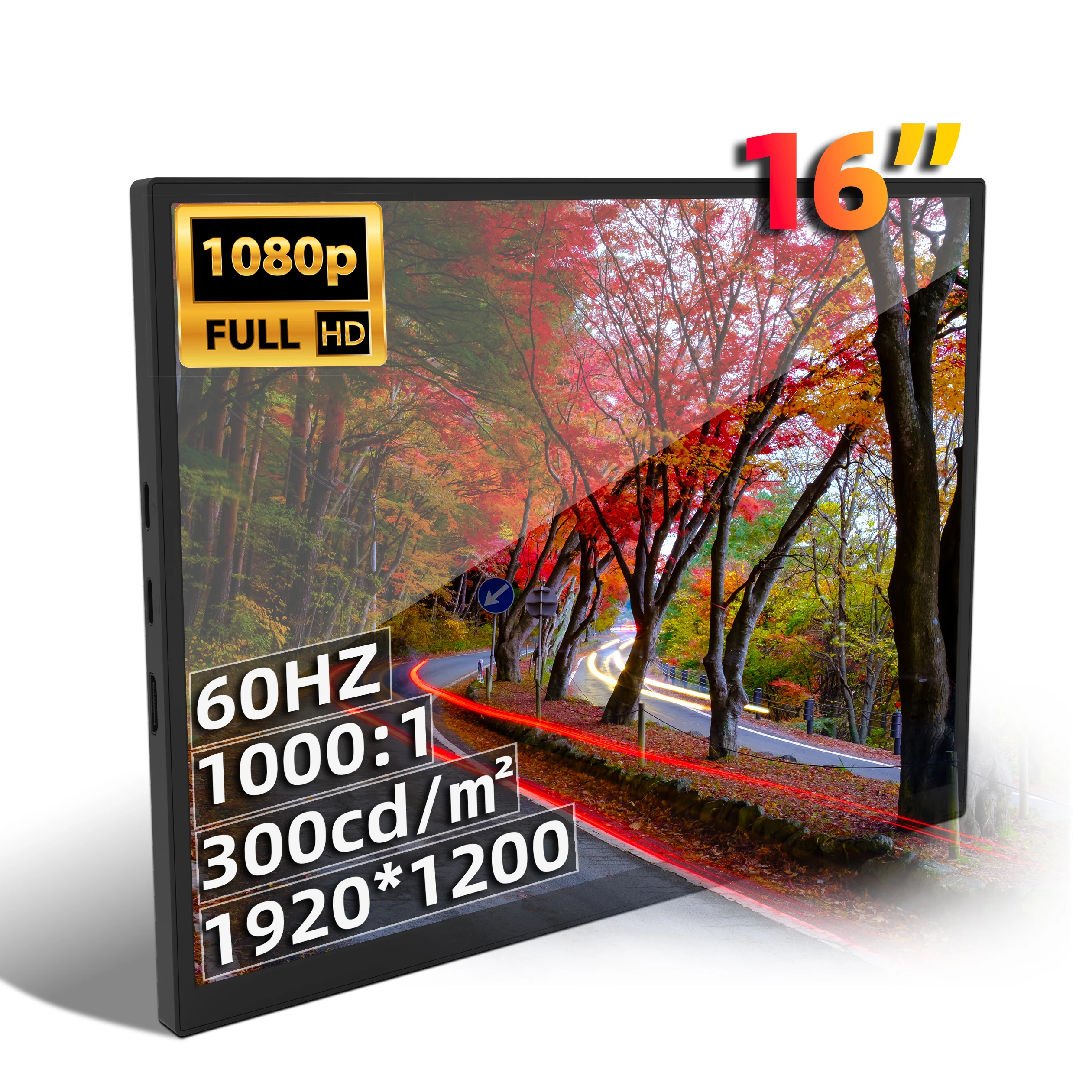 ZSUS Portable Monitor 16 Inch Model 1200P, 100% sRGB IPS Screen Travel Gaming Computer Display for Steam Deck Laptop Switch PS4 PS5 Xbox