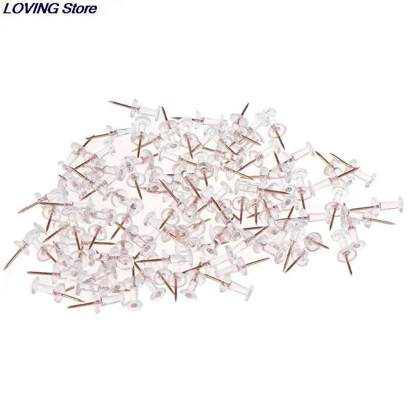 Transparent Rose Gold Push Pins Thumb Thumbtack Board Pins Drawing Photo Wall Studs Office School Supplies 100pcs