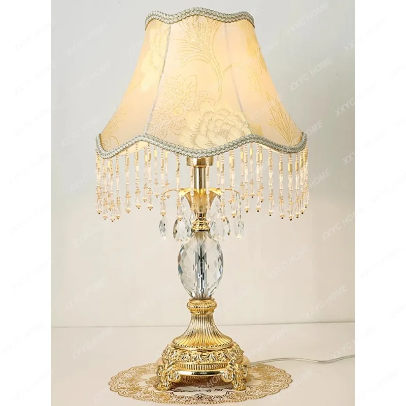 

Crystal Lamp Bedside Lamp Bedside Table High-End French Style Living Room