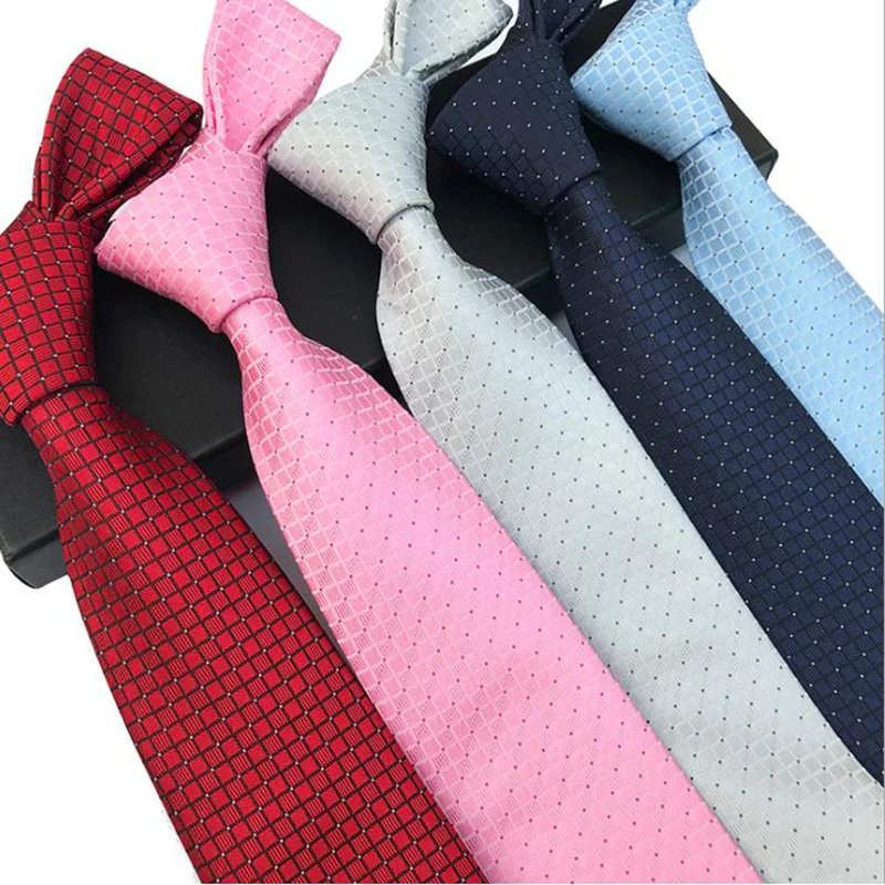 

20 Styles Men's Business Suit Ties Gravatas Sold Color Polka Dots Red Pink Blue Silver New Silk Neckties for Man Women Neck Tie