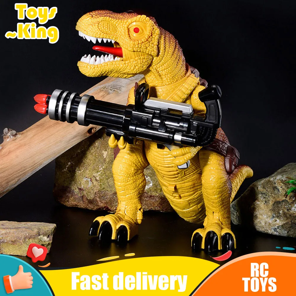 

RC Dinosaurs Remote Control Robot Animal with Gun Light Walking Dinosaur Children's Electric machine toys for Kids Gifts