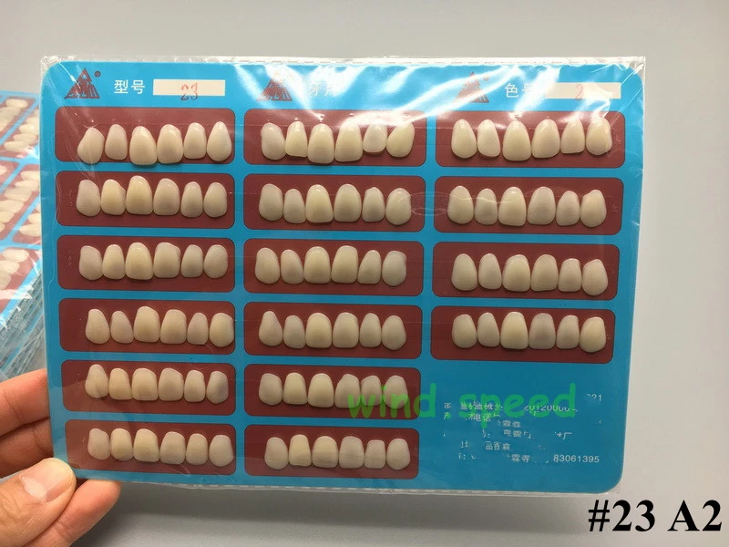 1Card 96pcs Dental Tooth Veneer Anterior Resin Thin Teeth Veneers Porcelain 23 A2 Temporary Use