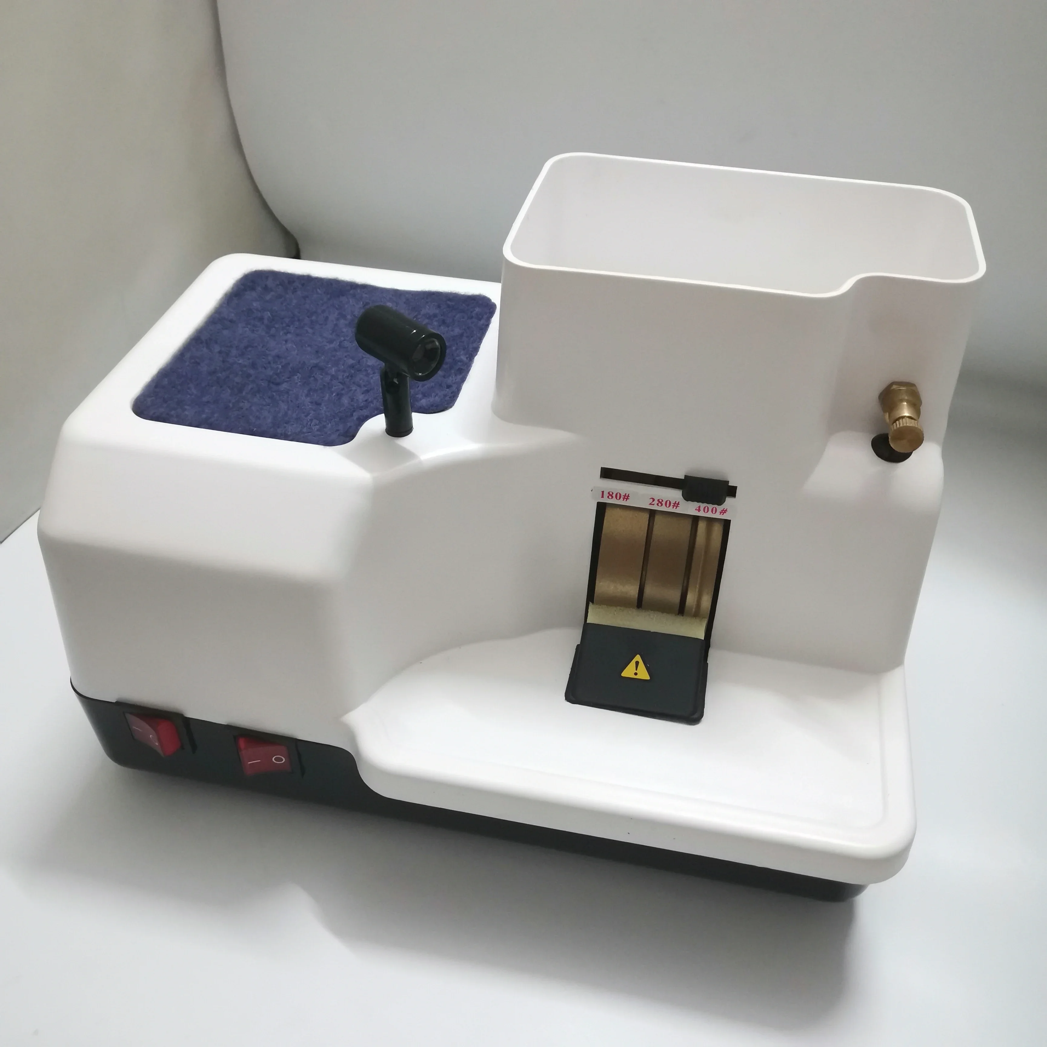 Optical Hand Edger Manual Eyeglasses Lens Grinder with Three Wheels , AC Motor and LED Lamps 6A 220V / 110V