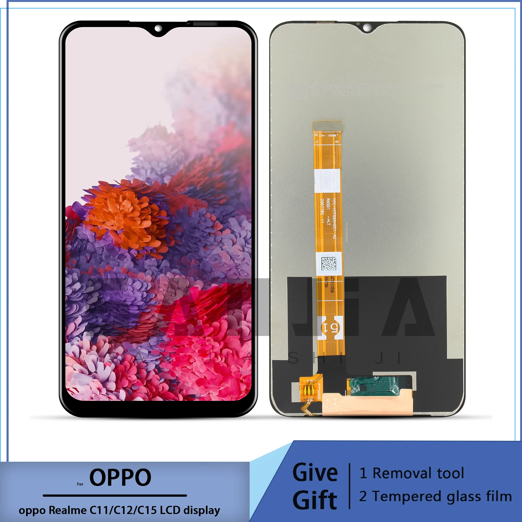 

For OPPO Realme C11 RMX2185/C12 RMX2189 LCD Display Screen Touch Digitizer Assembly For Realme C15 RMX2180 With Frame