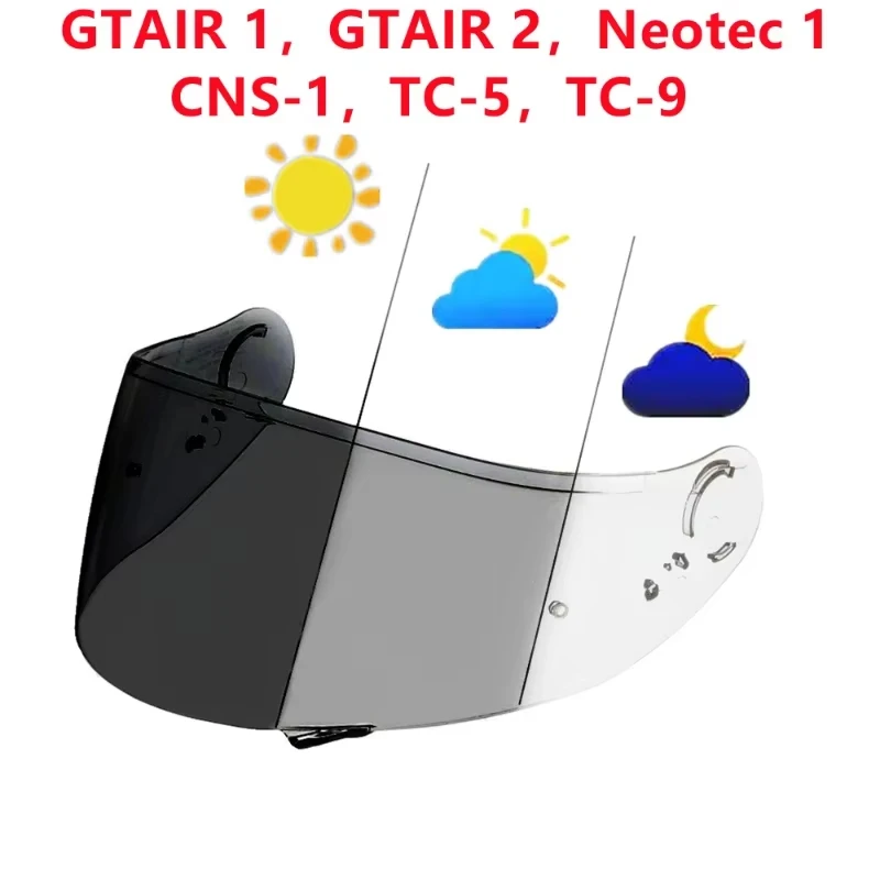 Visera Fotocromática para Casco SHOEI GT Air 1 Neotec CNS-1 TC-5 TC-9 GT Air 2, Lente Protectora, Visor, Parabrisas, Mica