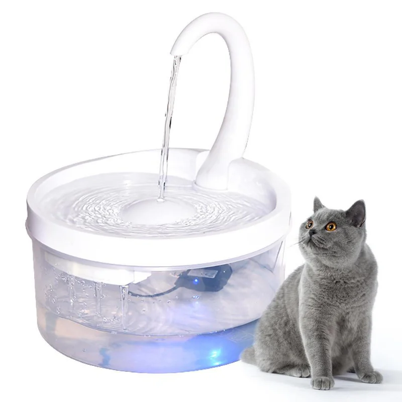 

2L Pet Cat Fountain LED Blue Light USB Powered Automatic Water Dispenser Cat Feeder Drink Filter for Cats Dogs Pet Supplier