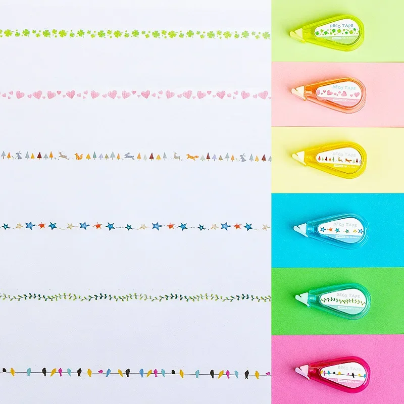 Cute Correction Tape Kawaii Heart Tree Bird Four Leaf Clover Pattern DIY Scrapbook Kawaii School Accessories correction tape