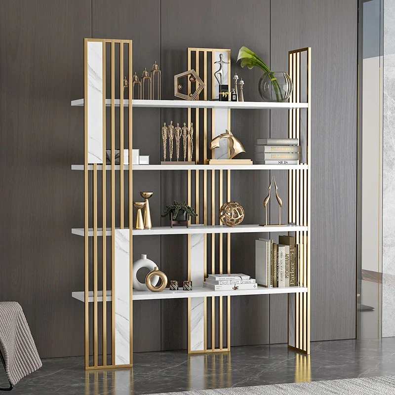 Luxurious simple bookshelf floor bookcase shelf bedroom small display rack modern office storage decoration rack