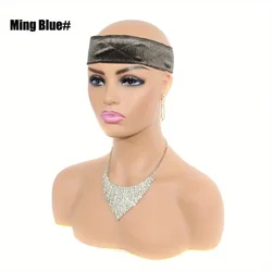 Velvet Adjustable Elastic Wig Grip Headband (Brown green)