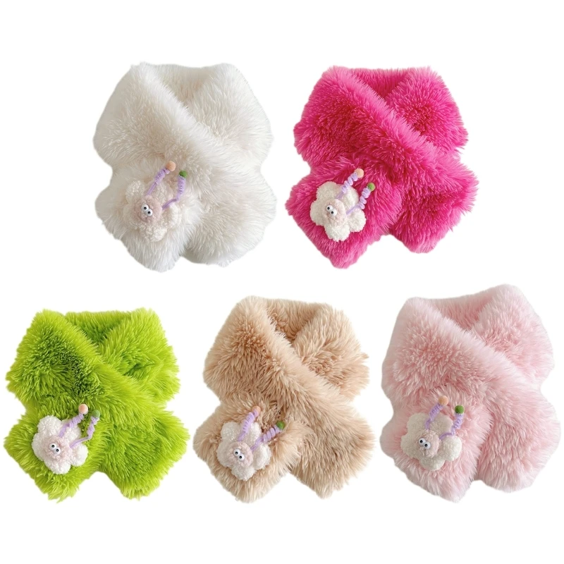 

Lightweight Cartoon Plush Scarf Thick Warm Scarf Polyester Comfortable & Fashionable Winter Accessory for Boys & Girls